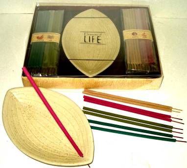 Incense Sticks With Handcrafted Ceramic Holder